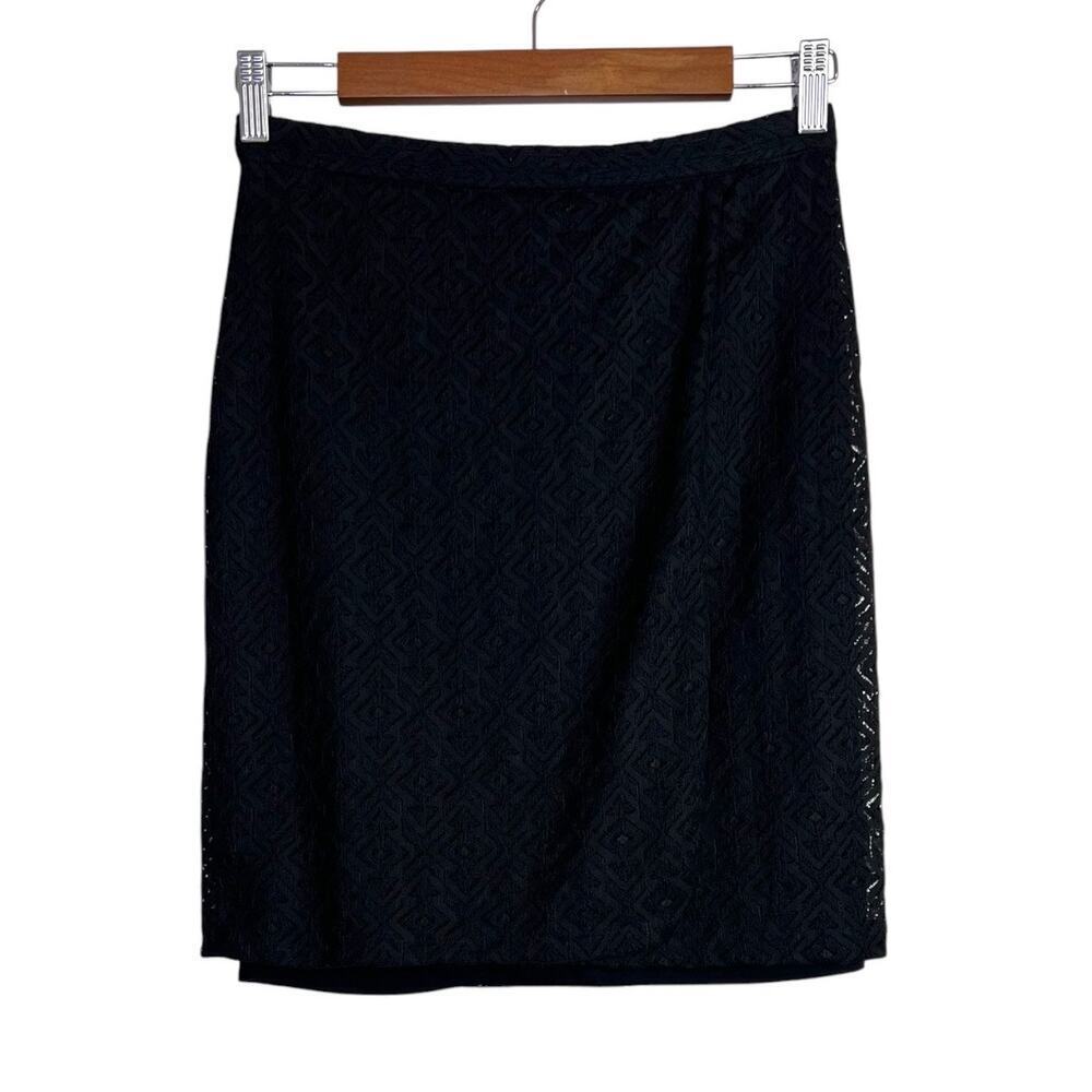 Barneys New York Short Skirt Textured in Black Wraps Around Careerwear Womens XS